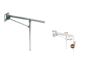 Barra de apoyo abatible con soporte ACERO INOXIDABLE 